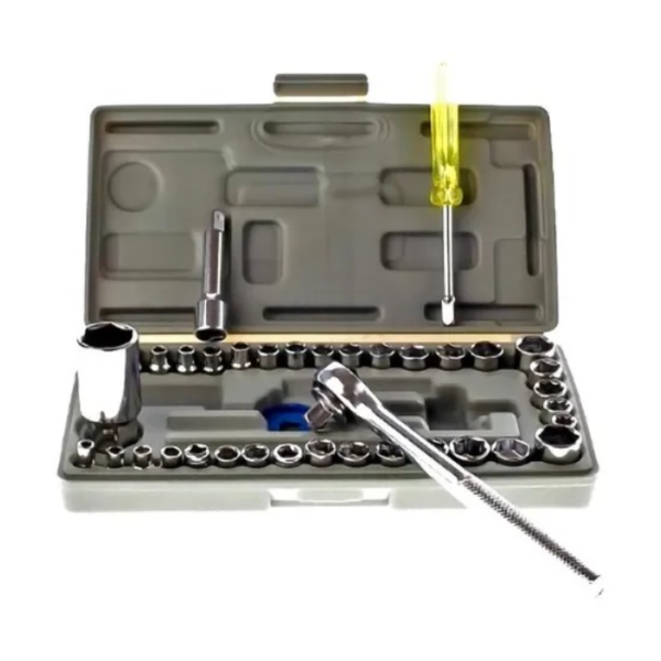 Caja De Herramientas Juego Llave Tubo Kit 40 Piezas Estuche - Image 4