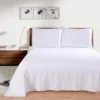 Juego De Sabanas 2 1/2 Plaza Lisa Premium 140x190+25cm Alto (Blanco)