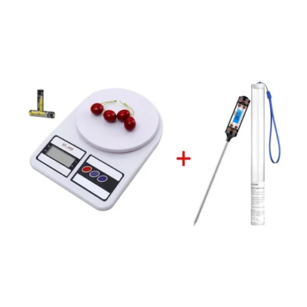 Combo Balanza De Cocina 7-10KG + Termometro Digital Comida - Image 2