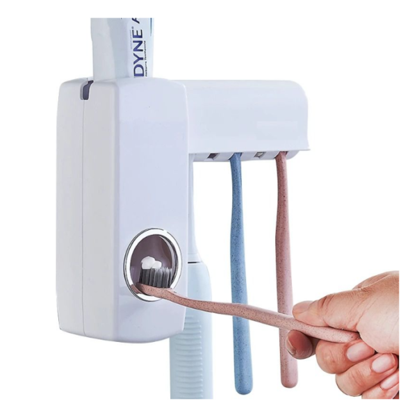 Dispenser Pasta Dental Porta Cepillo 2 En 1 Soporte Dientes - Image 3